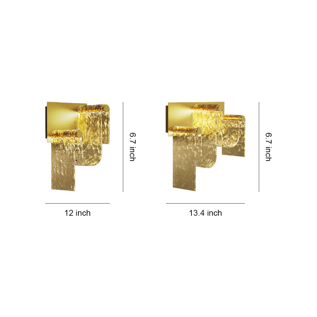 WINTHROP GOLDEN METAL LED WALL SCONCE WITH GLASS ACCENTS