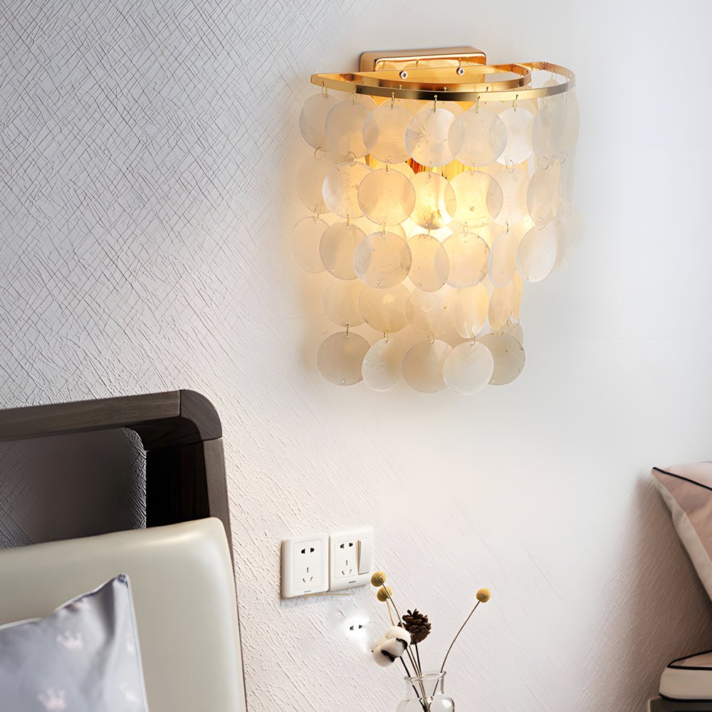 WINDSOR CAPIZ SHELL GLOWING WALL LANTERN