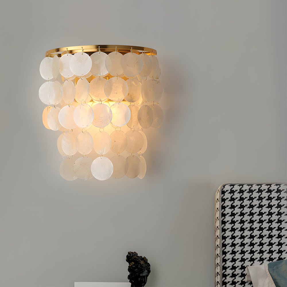 WINDSOR CAPIZ SHELL GLOWING WALL LANTERN