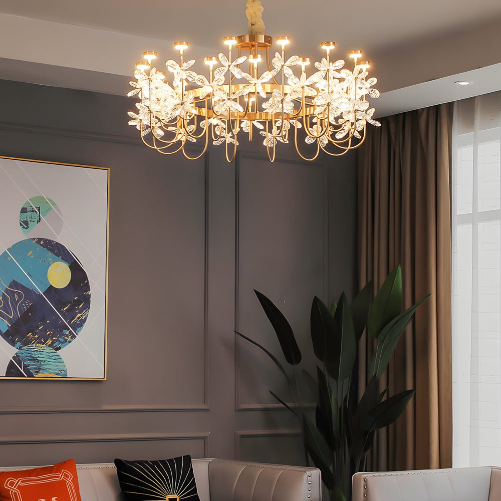 WINTHORPE 24-BULB CRYSTAL BLOOMING CEILING LIGHT