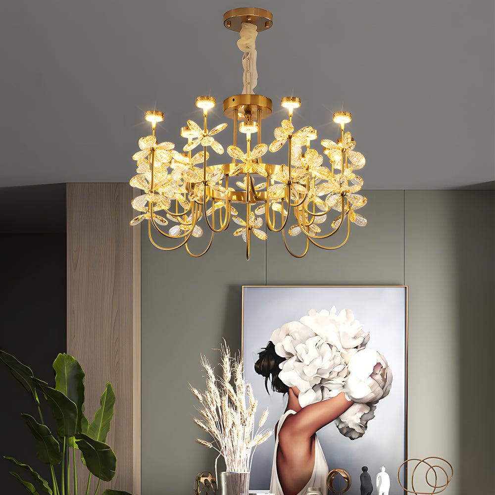 WINTHORPE 24-BULB CRYSTAL BLOOMING CEILING LIGHT