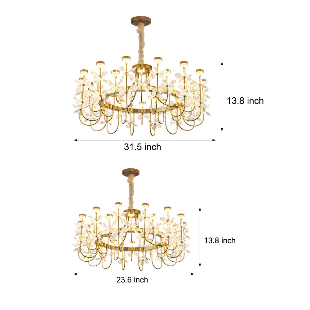 WINTHORPE 24-BULB CRYSTAL BLOOMING CEILING LIGHT