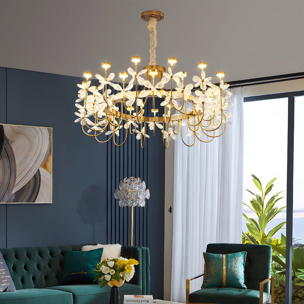 WINTHORPE 24-BULB CRYSTAL BLOOMING CEILING LIGHT