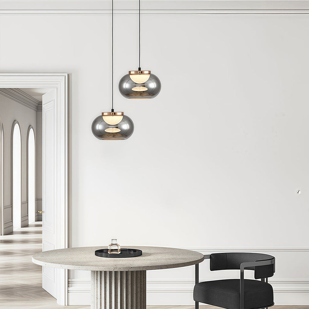 WINDSOR GRAY ORB METAL CEILING LANTERN