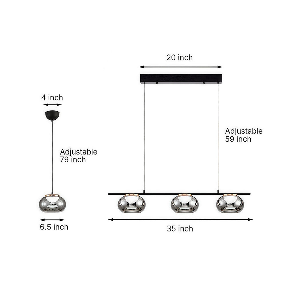 WINDSOR GRAY ORB METAL CEILING LANTERN