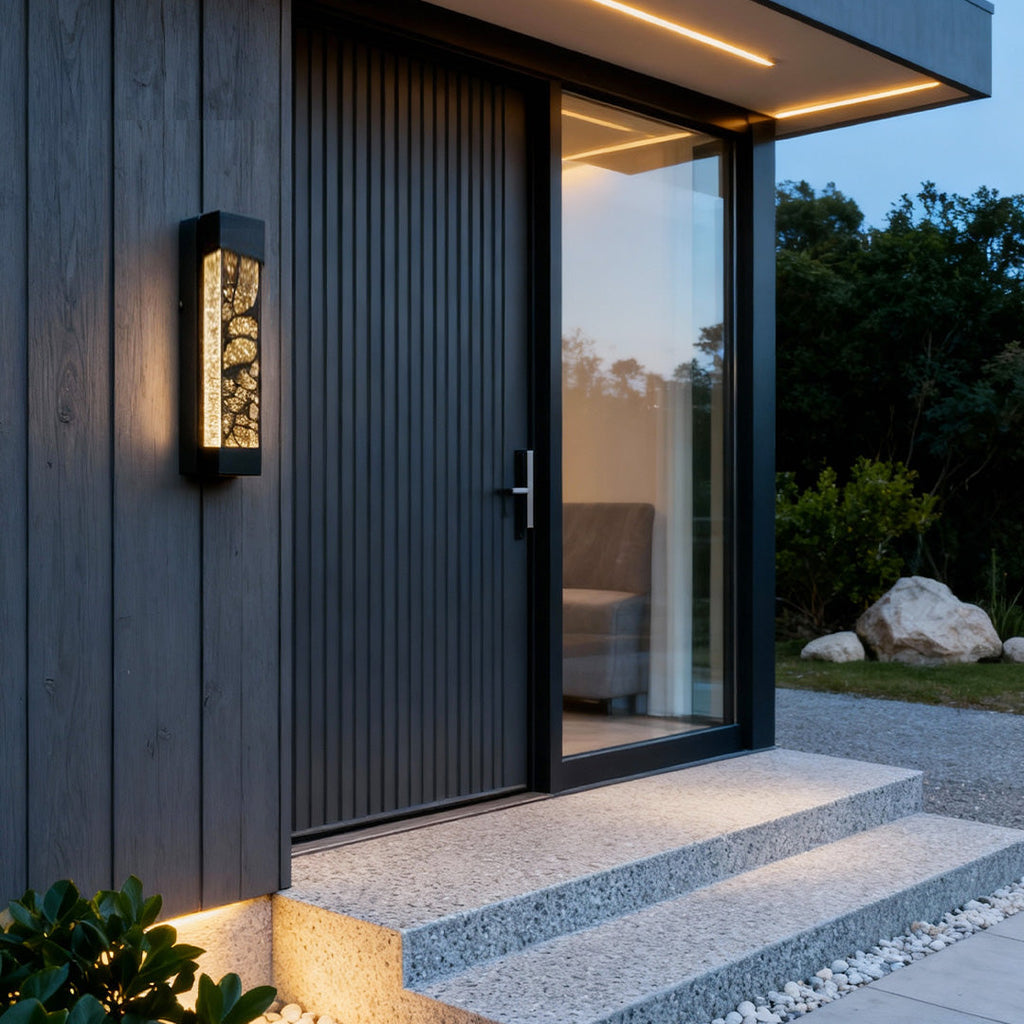 WINTERBOURNE CRYSTAL-ENCASED OUTDOOR LED WALL LANTERN