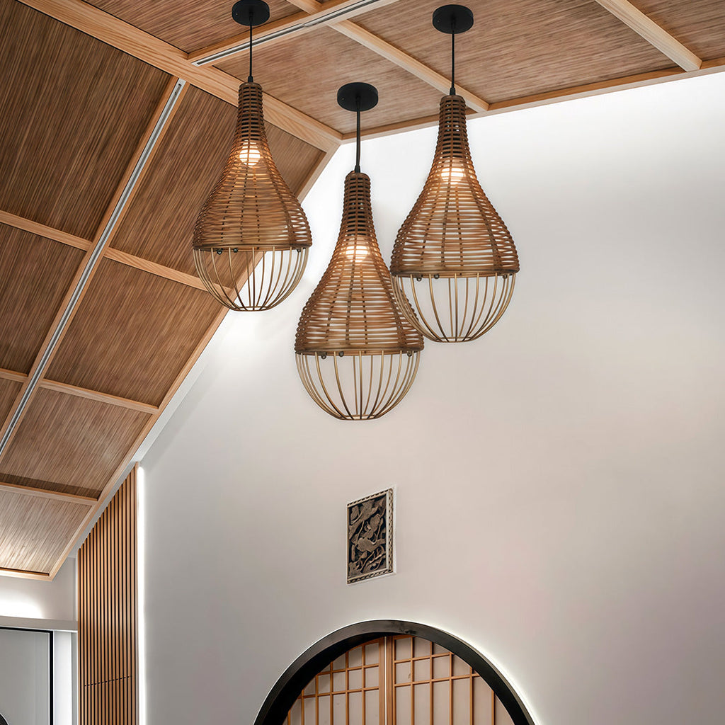 WINTHORPE WOVEN RATTAN CEILING LANTERN