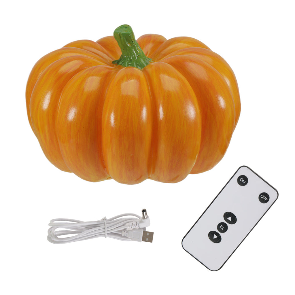 WINTERBOURNE GLOWING PUMPKIN RESIN LANTERN