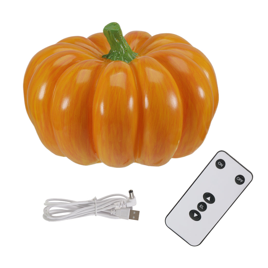 WINTERBOURNE GLOWING PUMPKIN RESIN LANTERN