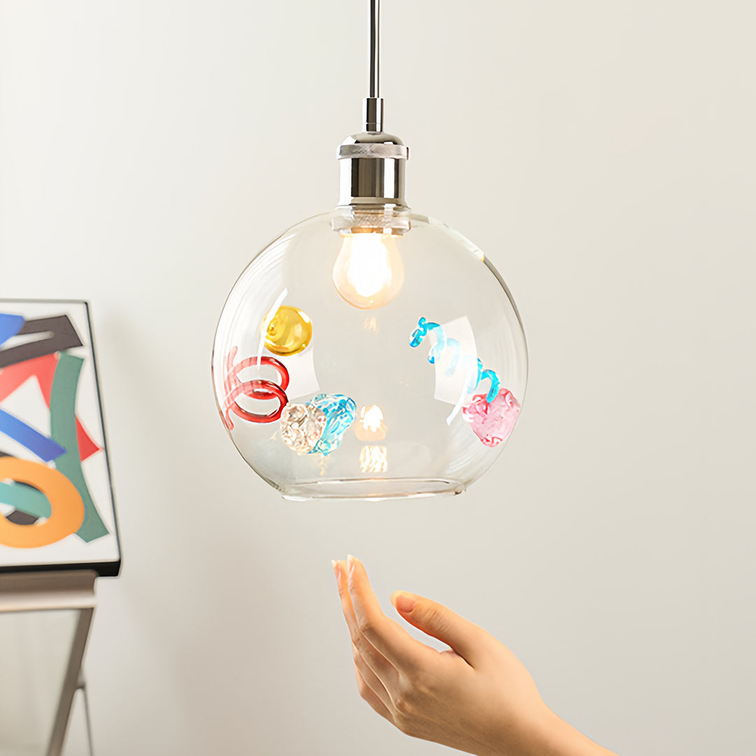 VIVIENNE COLOURED GLOBE PENDANT LAMP