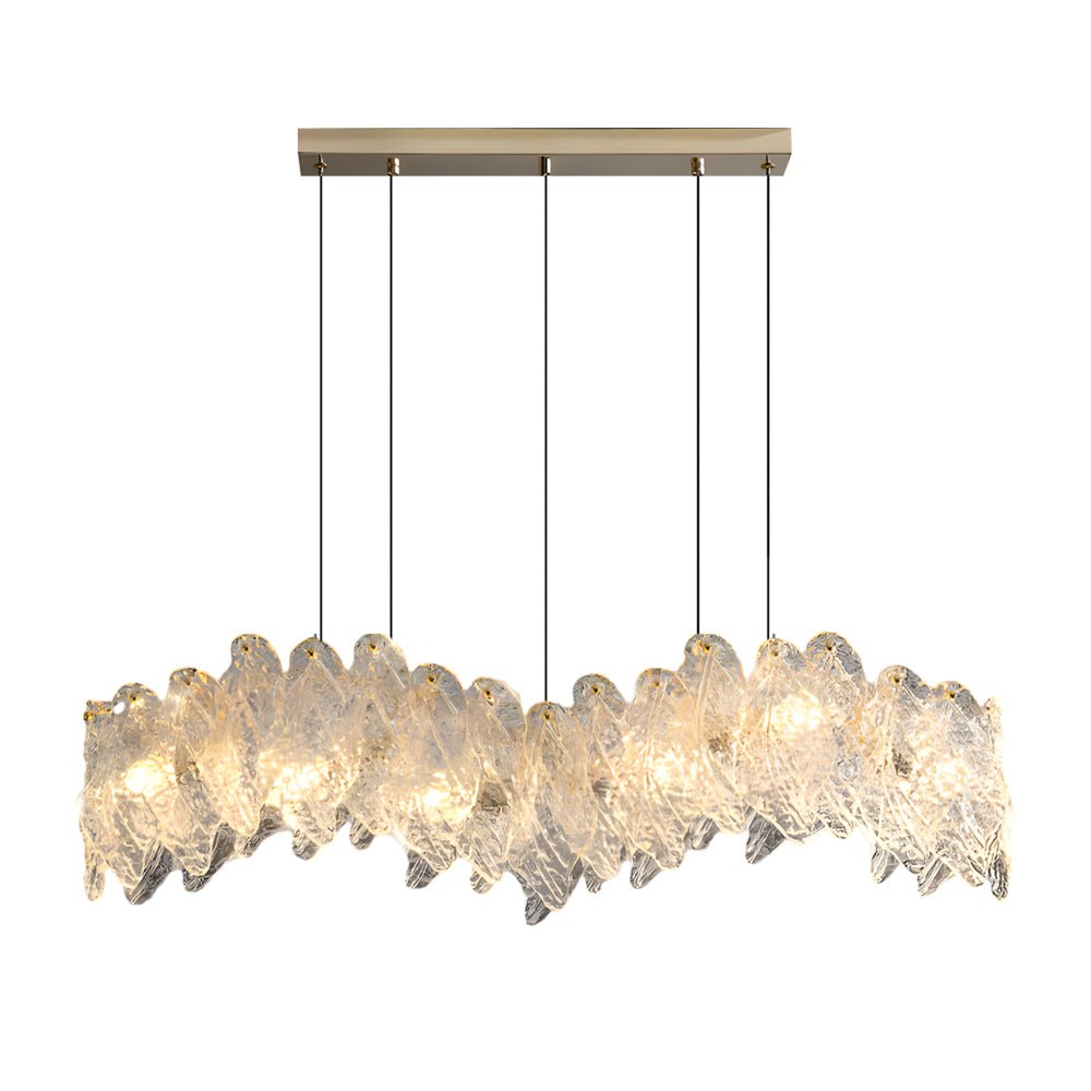 WINTERBOURNE LEAF-INSPIRED GLASS TRILOGY CHANDELIER
