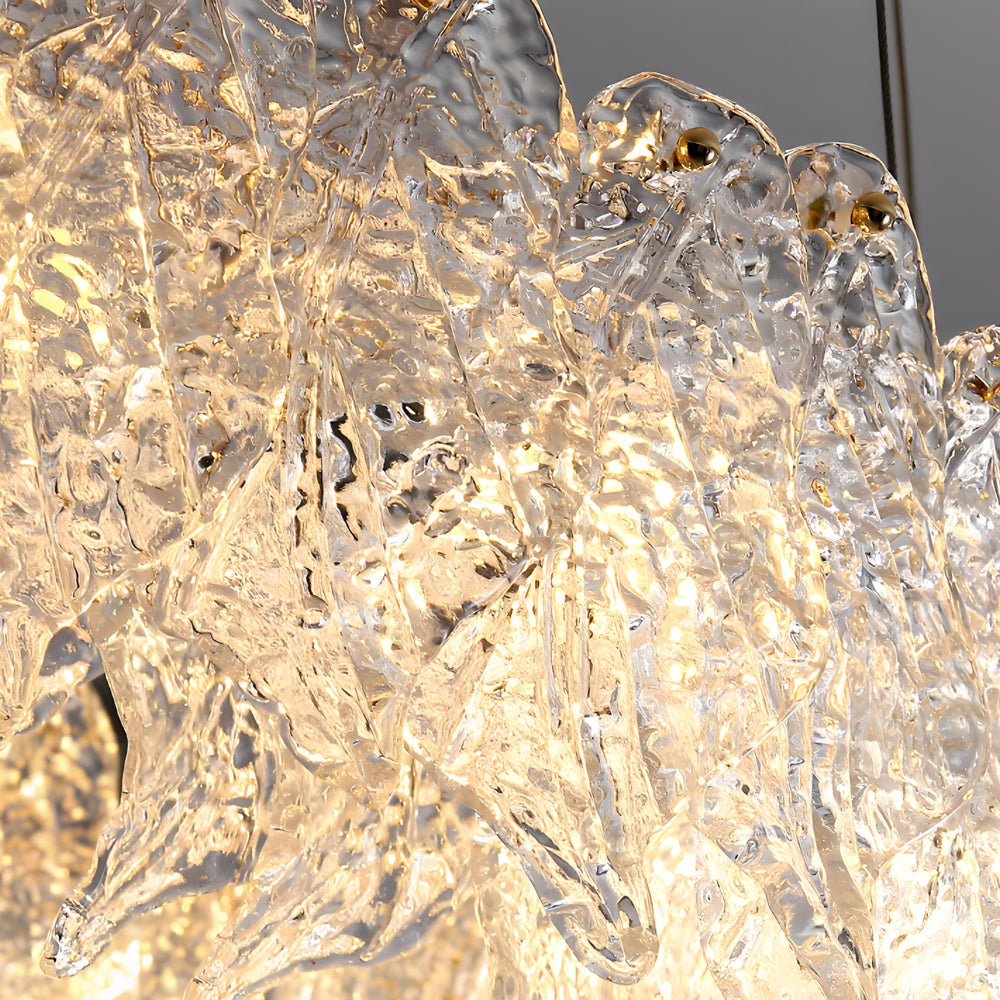 WINTERBOURNE LEAF-INSPIRED GLASS TRILOGY CHANDELIER