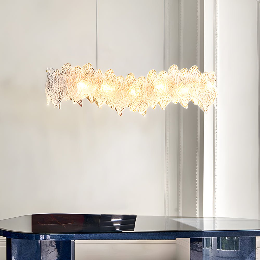 WINTERBOURNE LEAF-INSPIRED GLASS TRILOGY CHANDELIER