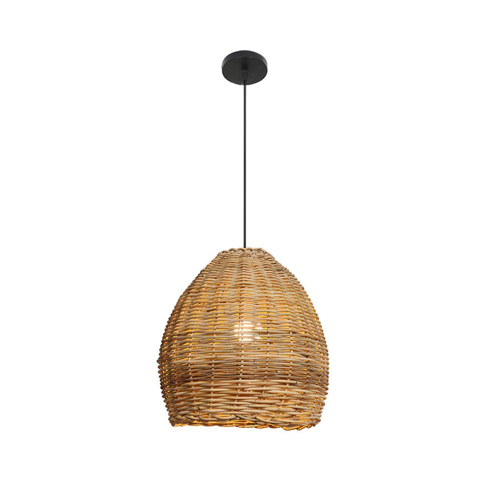 FENWICK WOVEN CANE LED CEILING LANTERN