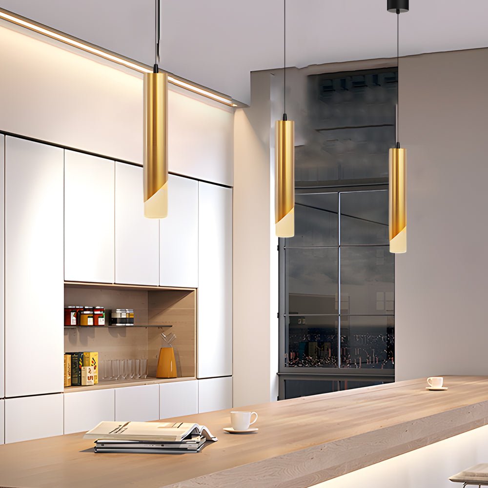 WINDSOR GOLDEN TAPERED TRIO LED PENDANT LIGHTS
