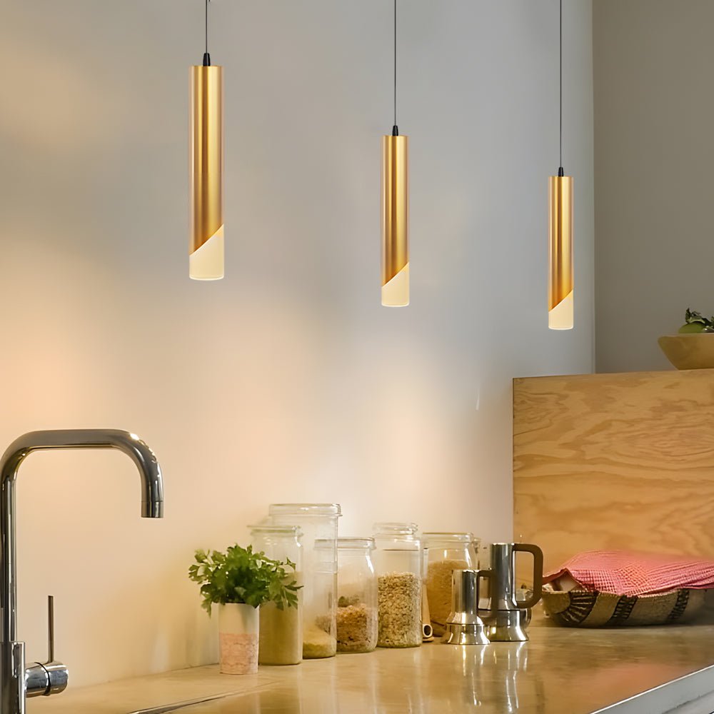 WINDSOR GOLDEN TAPERED TRIO LED PENDANT LIGHTS