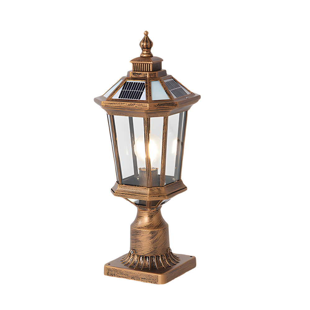 WINDSOR SOLAR GARDEN COLUMN LIGHTS WITH WATERPROOF DESIGN