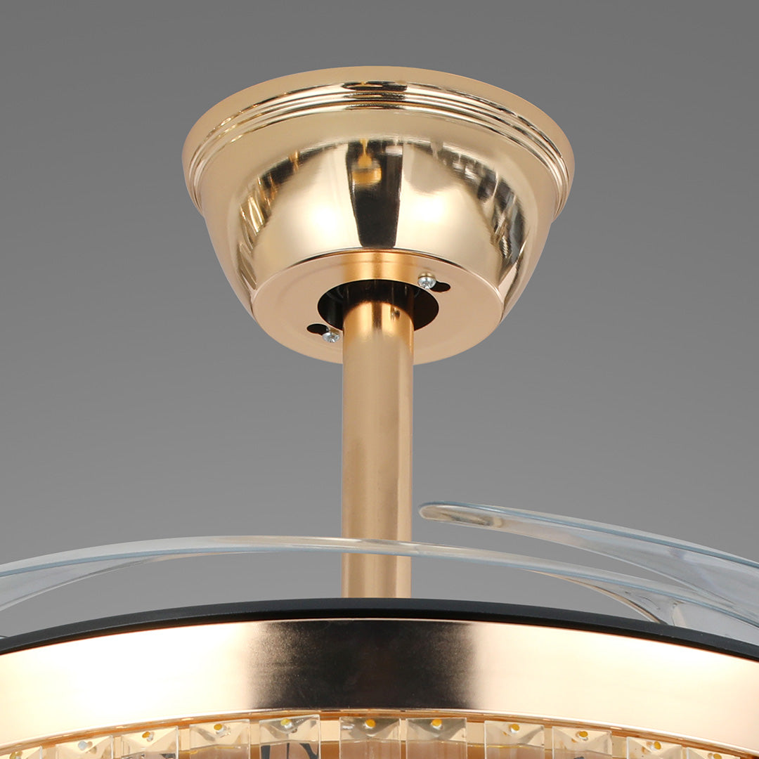 WINTHORPE GILDED IRON CEILING FAN WITH CRYSTAL ILLUMINATION