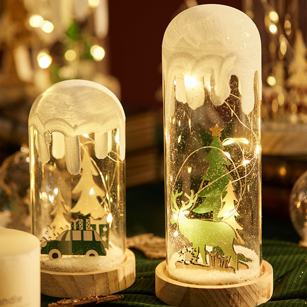 WINTERDALE WOODEN SNOWSCAPE LANTERN ORNAMENT