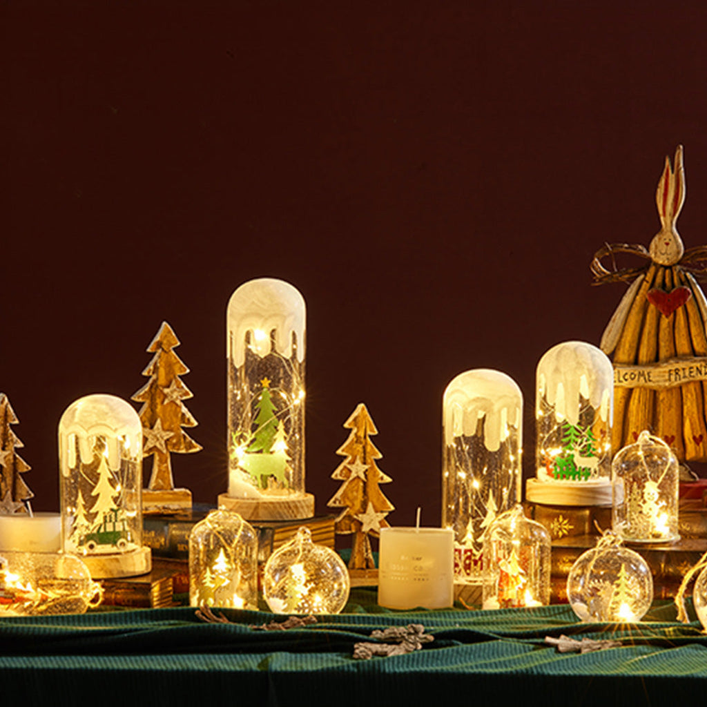 WINTERDALE WOODEN SNOWSCAPE LANTERN ORNAMENT