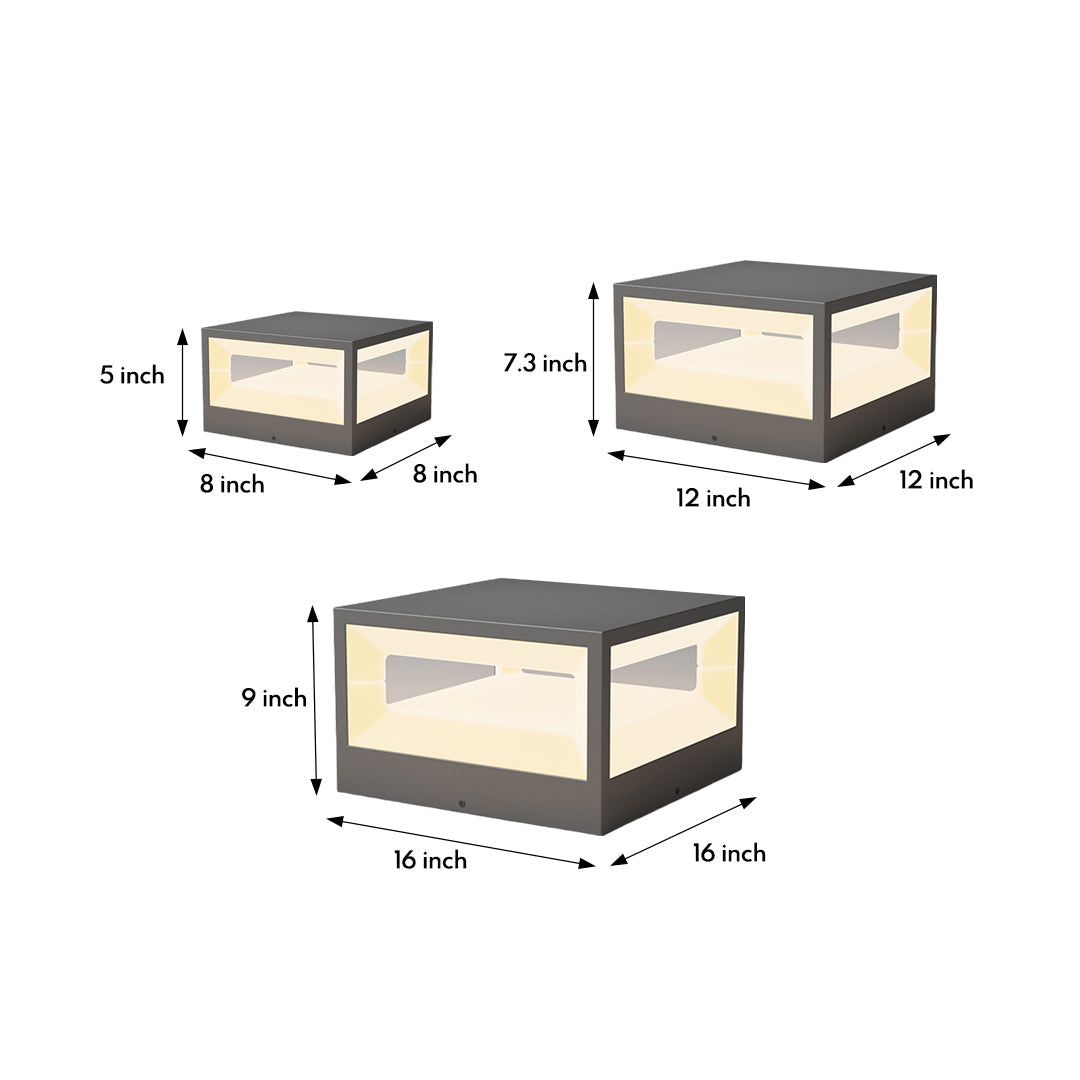 CHESTERFIELD SOLAR-POWERED HOLLOW SQUARE FENCE POST ILLUMINATOR