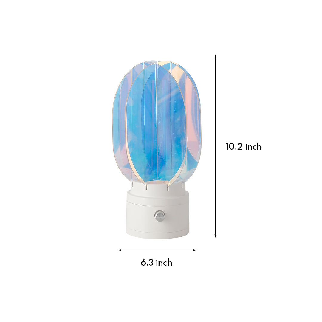1. "VIVIENNE RAINBOW METAL TABLE LAMP"  
   A vibrant blend of colors and artistic design, this aluminum table lamp radiates warmth and creativity with its unique LED illumination.

2. "HAMPSTEAD ARTISANAL RAINBOW LAMP"  
   A striking fusion of color and