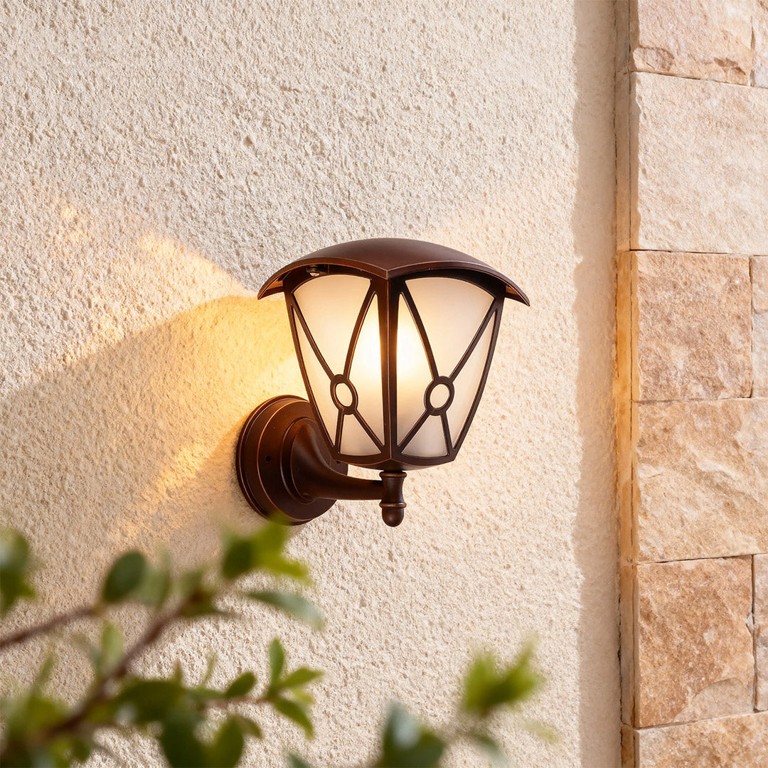 WINTHORPE ALUMINUM OUTDOOR SCONCE WITH CLEAR GLASS SHADE