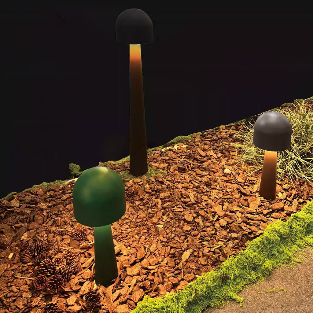 WINDSOR MUSHROOM GLOW GARDEN ILLUMINATOR, MODERN OUTDOOR WATER-RESISTANT LANDSCAPE LIGHT