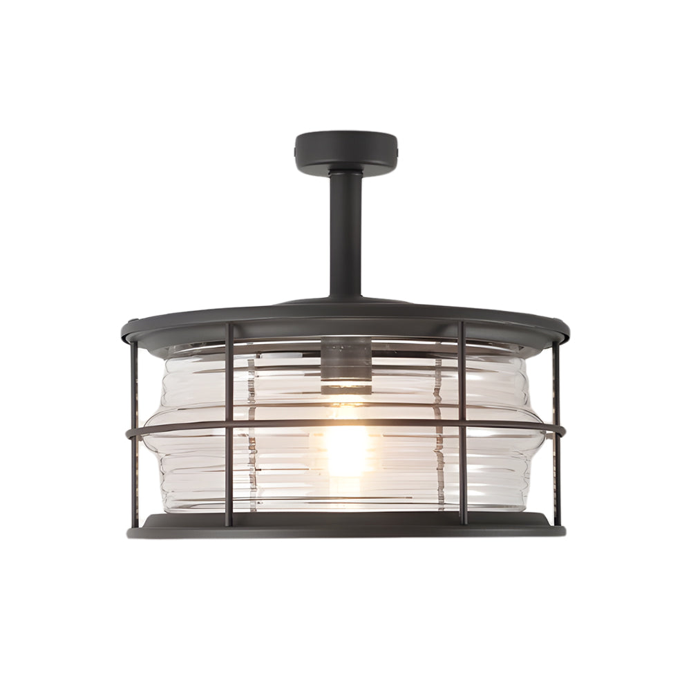 WHITBY COASTAL IRON FLUSH CEILING LANTERN