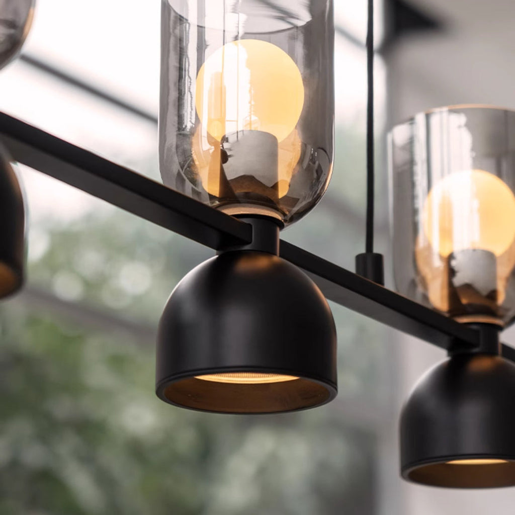 WINTHROP GLASS AND METAL ADJUSTABLE CEILING LANTERN