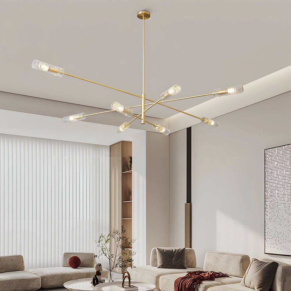 WINTHROP COPPER STARBURST PENDANT LIGHTING (6/8-BULB)