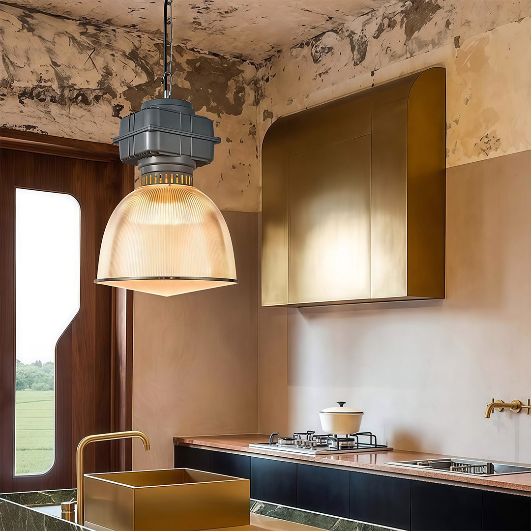 WINTHROP GRAY ALUMINUM INDUSTRIAL PENDANT LAMP