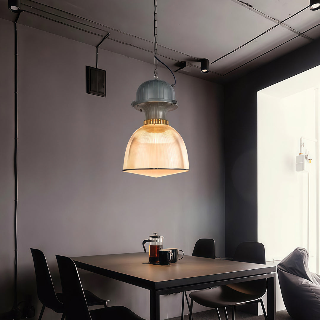 WINTHROP GRAY ALUMINUM INDUSTRIAL PENDANT LAMP