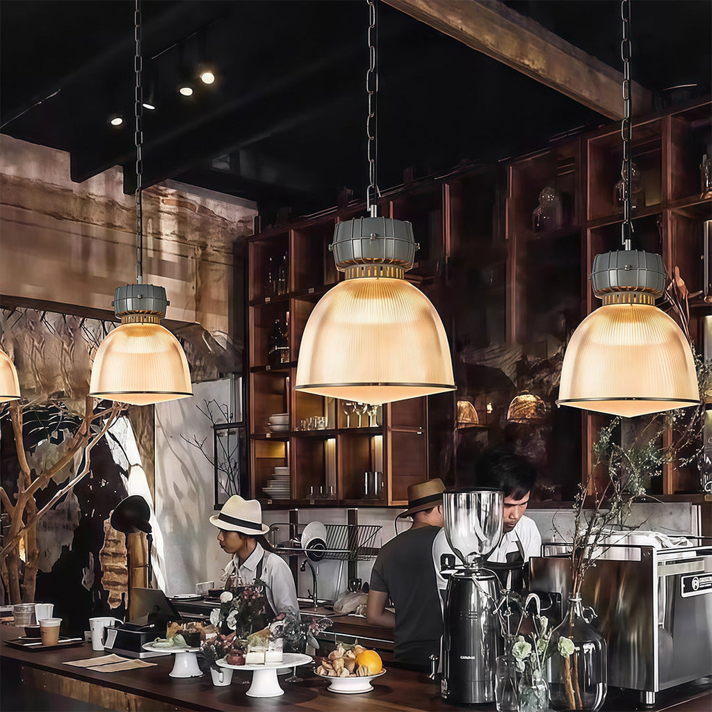 WINTHROP GRAY ALUMINUM INDUSTRIAL PENDANT LAMP