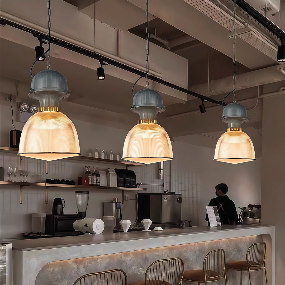 WINTHROP GRAY ALUMINUM INDUSTRIAL PENDANT LAMP