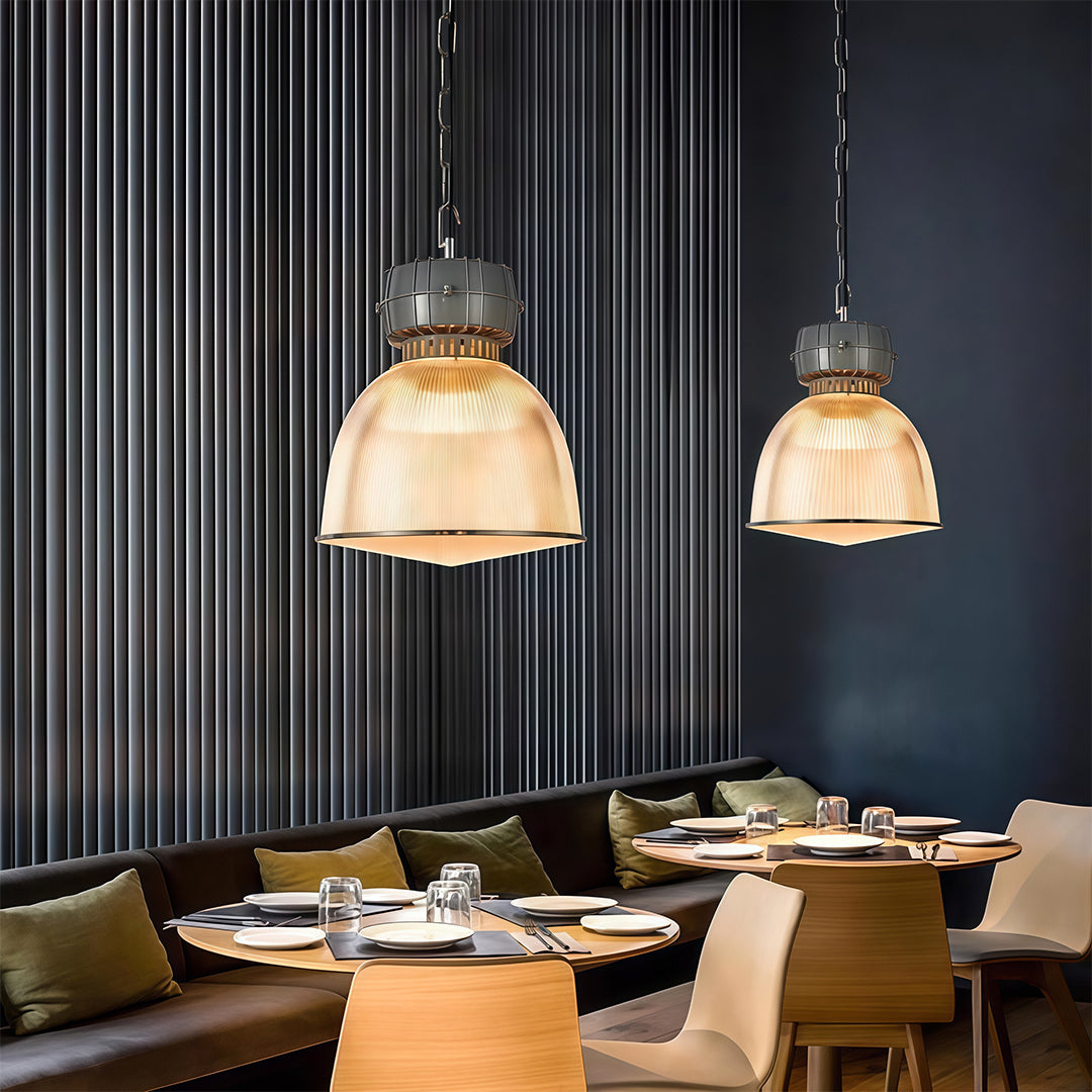 WINTHROP GRAY ALUMINUM INDUSTRIAL PENDANT LAMP