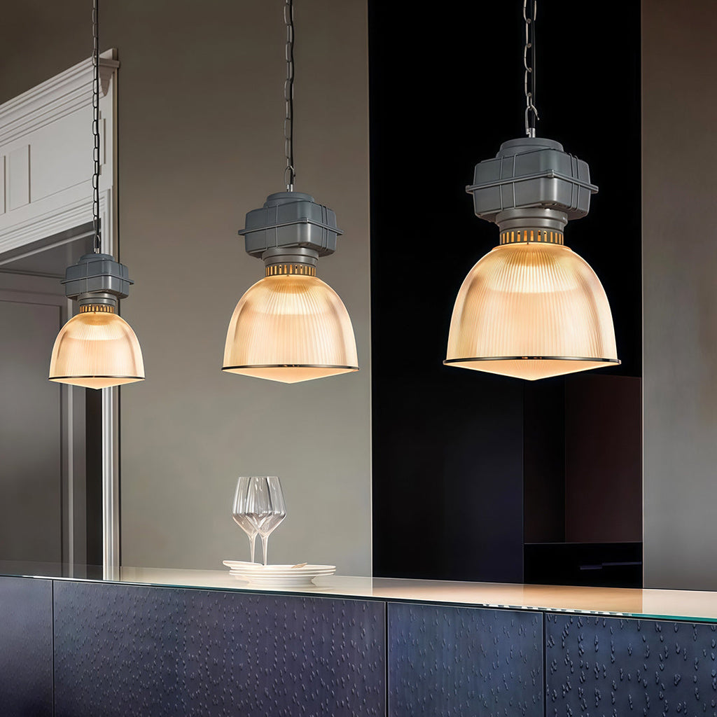 WINTHROP GRAY ALUMINUM INDUSTRIAL PENDANT LAMP