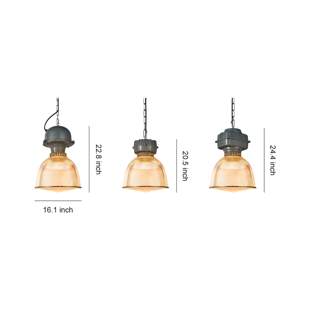 WINTHROP GRAY ALUMINUM INDUSTRIAL PENDANT LAMP