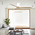 WINTERBOURNE WOODEN FLUSH MOUNT CEILING FAN WITH LIGHT AND SILENT DC MOTOR
