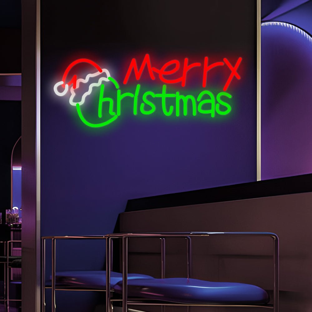 CLARIDGE ILLUMINATED FESTIVE SCRIPT ACRYLIC NEON DISPLAY