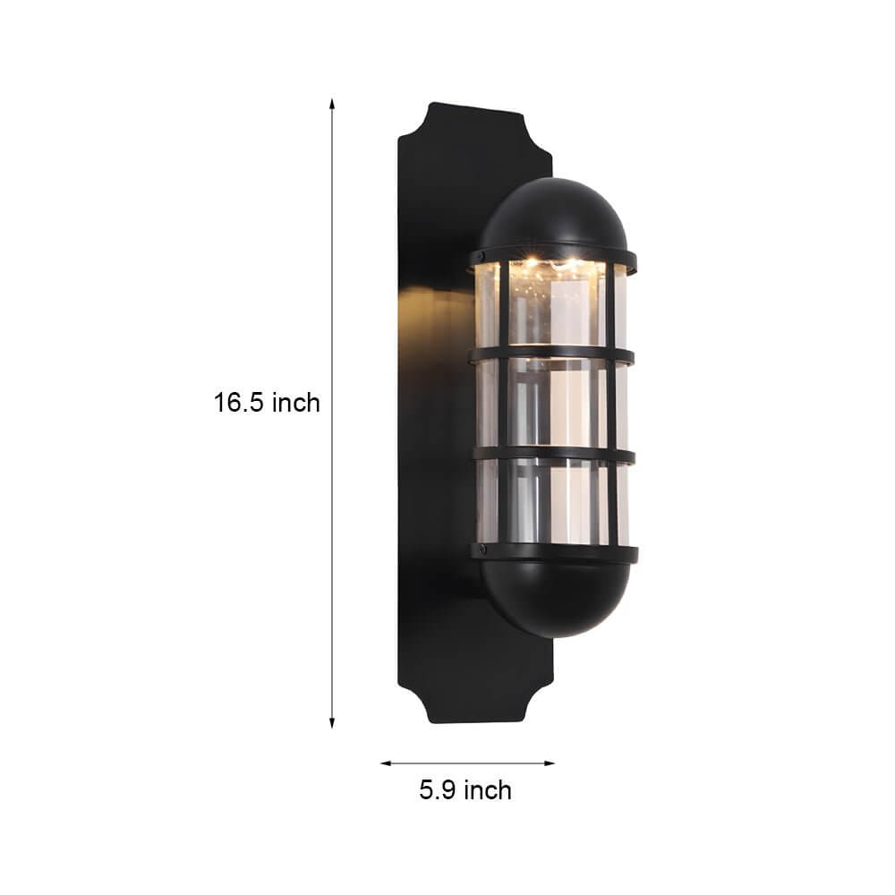 WHITBY TELEPHONE BOOTH INSPIRED IRON AND GLASS WALL LIGHT