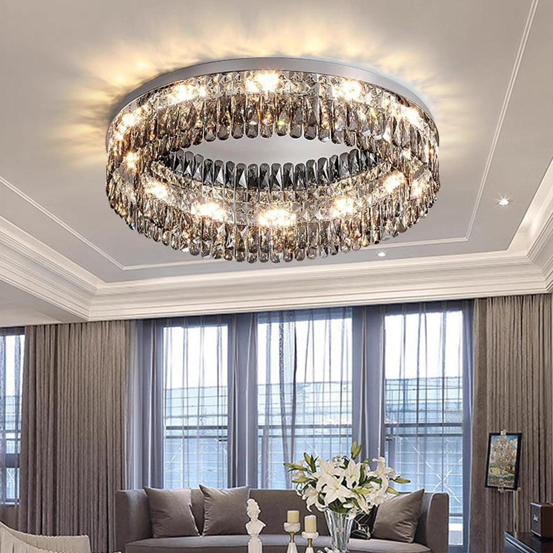 CHATEAUX LUMINAIRE CRYSTAL-ENCRUSTED CEILING FIXTURE