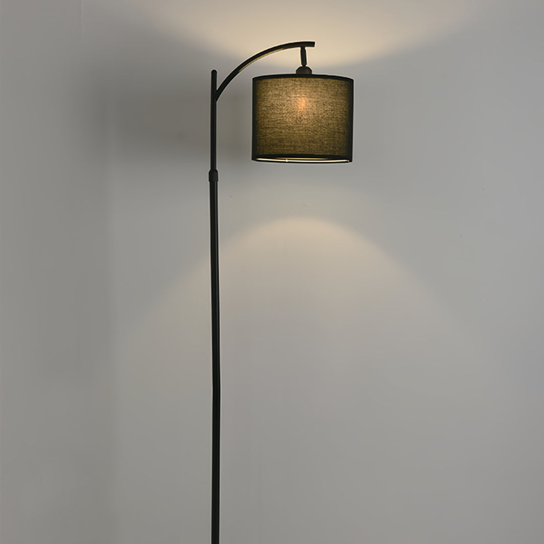 WINDSOR ARC METAL FLOOR LAMP WITH FABRIC SHADE