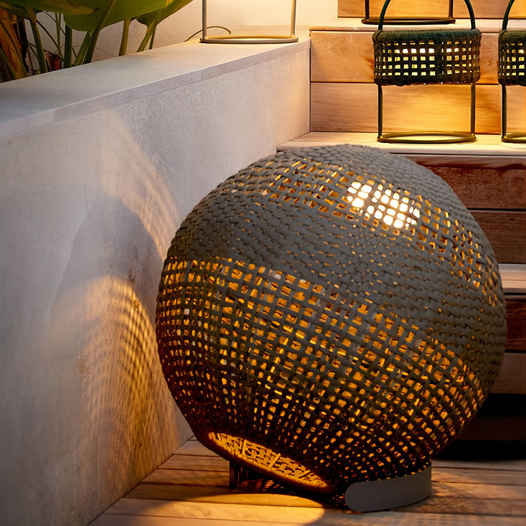 RAVENHURST WOVEN GLOBE OUTDOOR LANTERN