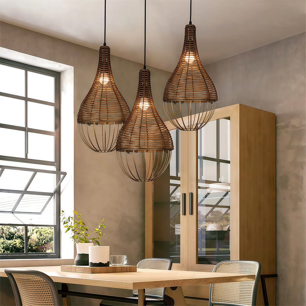 WINTHORPE WOVEN RATTAN CEILING LANTERN