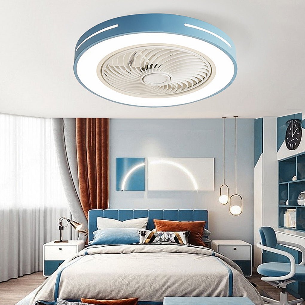 WHITECROFT SMART LED FLUSH-MOUNT CEILING FAN WITH ILLUMINATED CANOPY