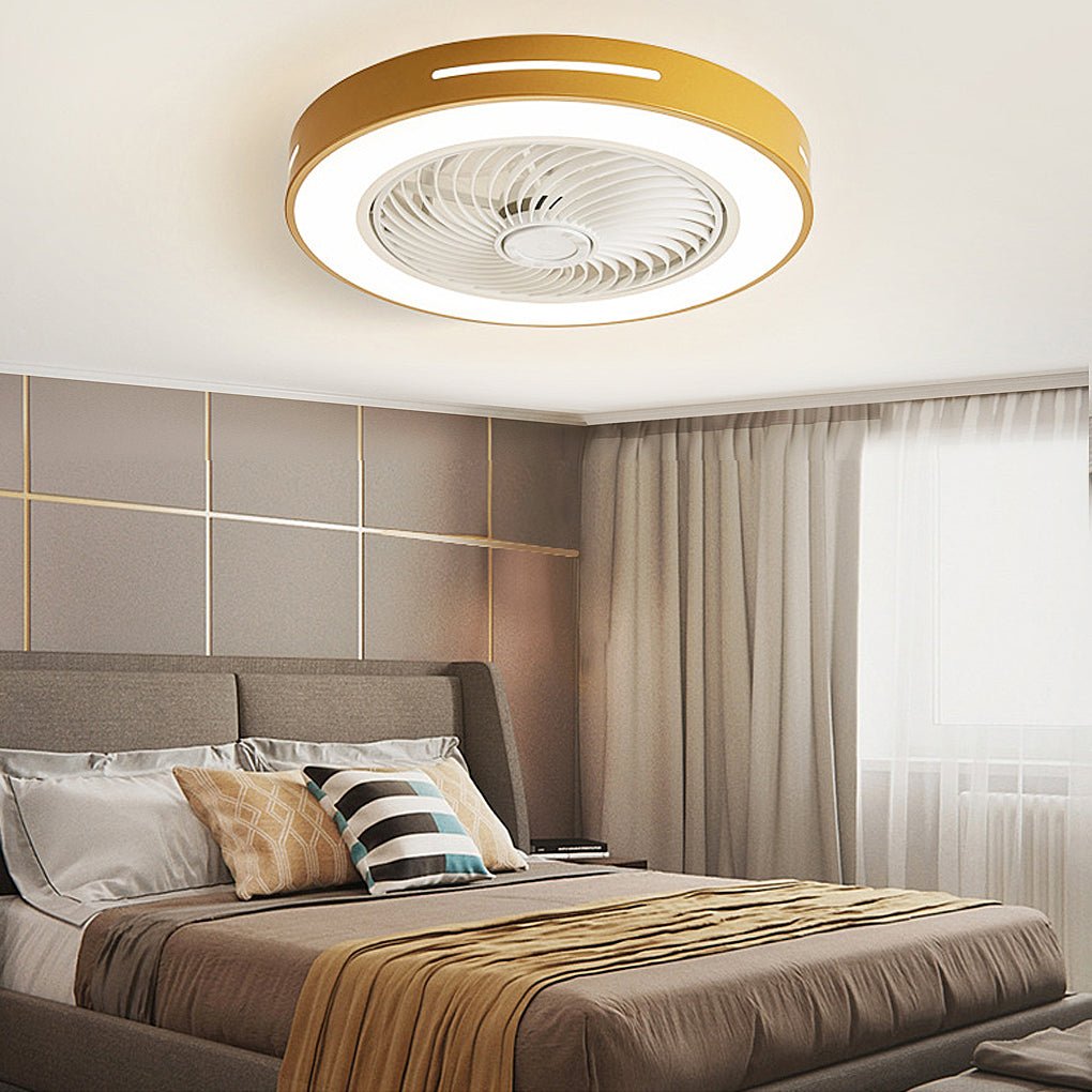 WHITECROFT SMART LED FLUSH-MOUNT CEILING FAN WITH ILLUMINATED CANOPY