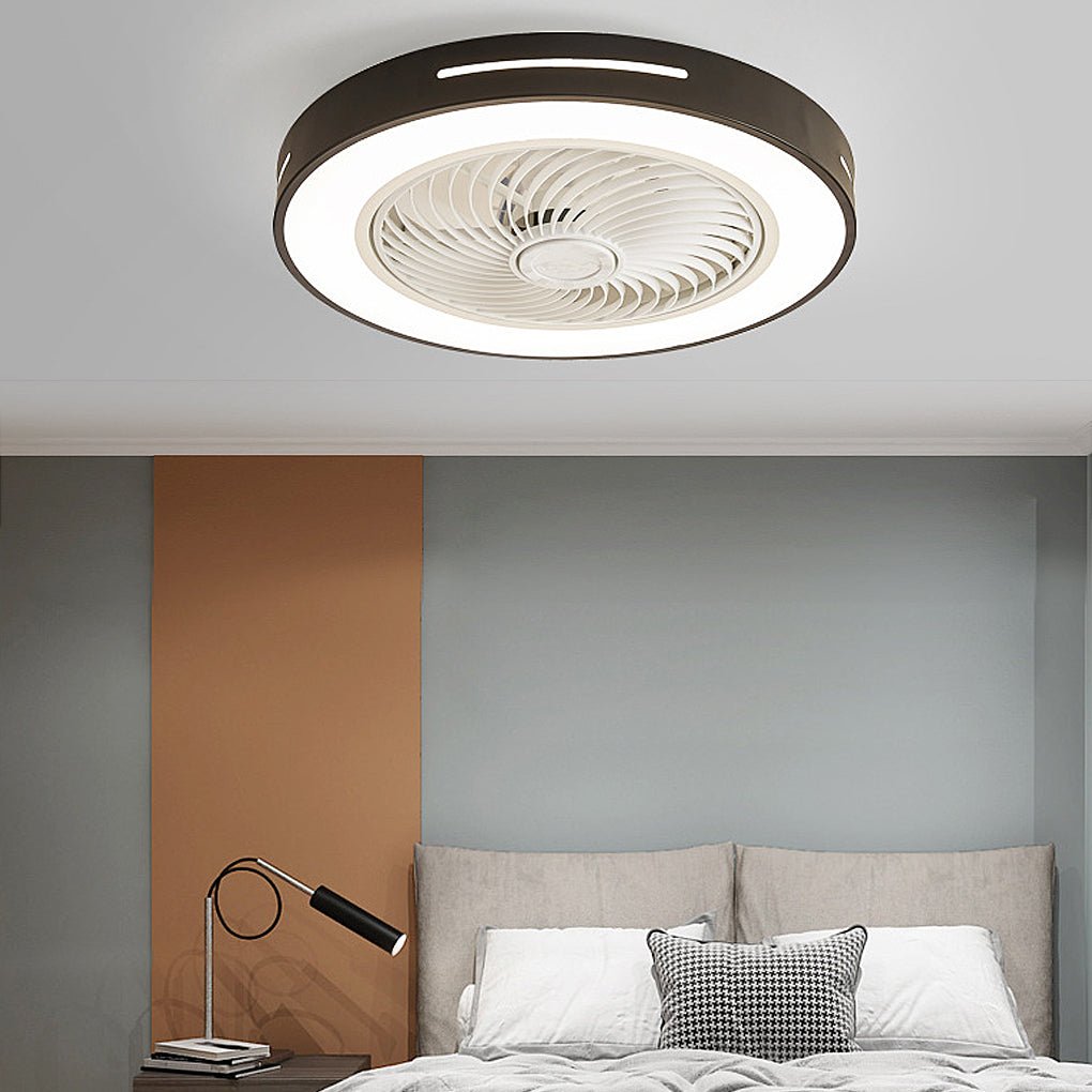 WHITECROFT SMART LED FLUSH-MOUNT CEILING FAN WITH ILLUMINATED CANOPY