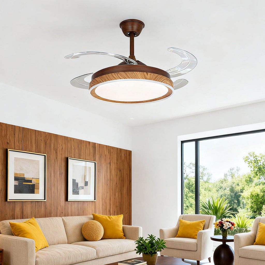 WINTERBOURNE WOODLAND CEILING FAN WITH QUAD LIGHTS