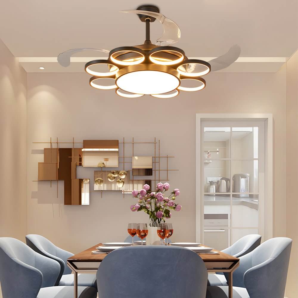 WHITBY WHIRL LED CEILING LIGHT WITH HIDDEN FAN